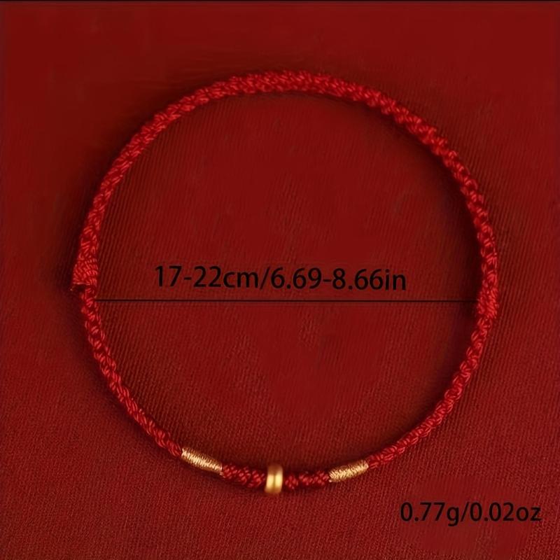 Modisches Handgeknüpftes Rotes Schnurperlenarmband, Verstellbares Armband für Paare, Feiertags-Party-Accessoires Geschenke