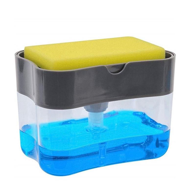 1 set cutie de săpun de bucătărie dozator automat de detergent și burete lichid