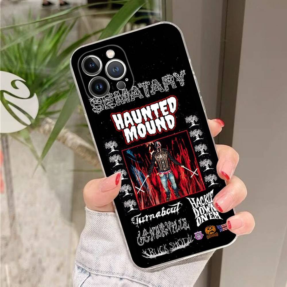 Sematary Geisterhaftes Handyhülle für iPhone 17 16 15 14 13 12 11 Plus Pro Max Transparent Weiche Hülle