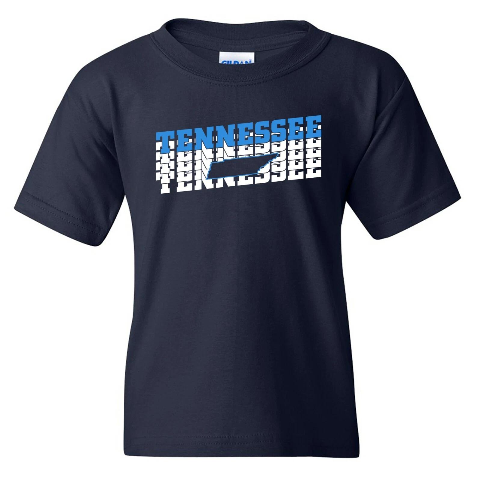 Tennessee Retro Repeat - Hometown Local Sports Team Youth T Shirt - Navy L