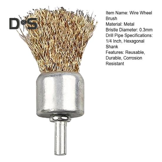 Wire Wheel Brush Rotary Tool Rustproof Corrosion Resistant Wide Application Reusable Easy To Install Coated Crimped Wire Brush