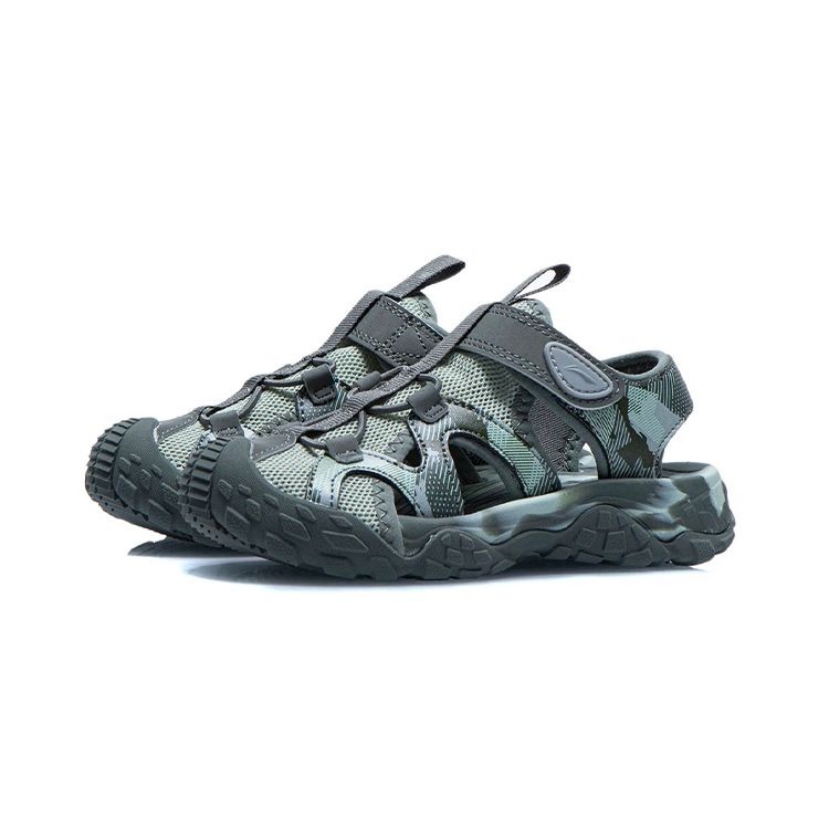 Li Ning Kids Outdoor Stream Hiking Sandals Kids Sandals Camouflage-Green YKKR012-7