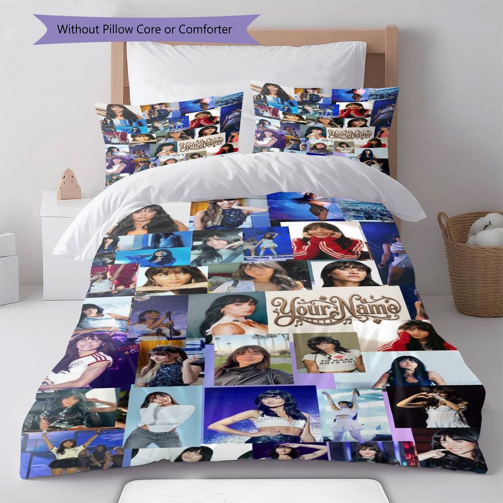 Aitana Custom Name Pattern Bedding,Quilt Set Quilt Cover Pillowcase Home Birthday Gift(1 * Duvet Cover + 2 * Pillowcase, Without Core)