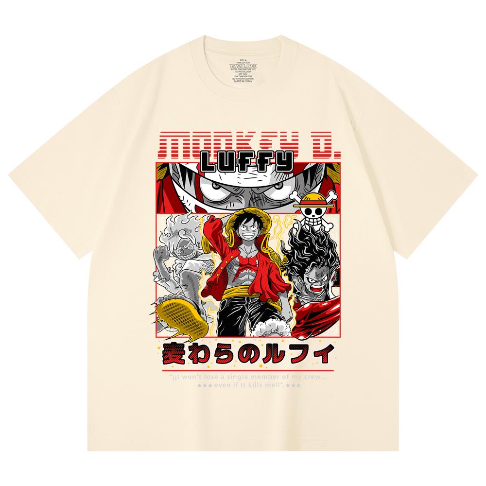 230 Gsm 100% Cotton One Piece V16 Luffy Print Unisex Heavy Cotton T Shirt