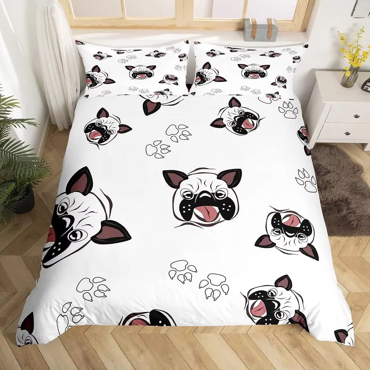 

Cartoon Puppy Down Comforter Set Bedding Set 3-piece Duvet Cover Set 135*200cm
