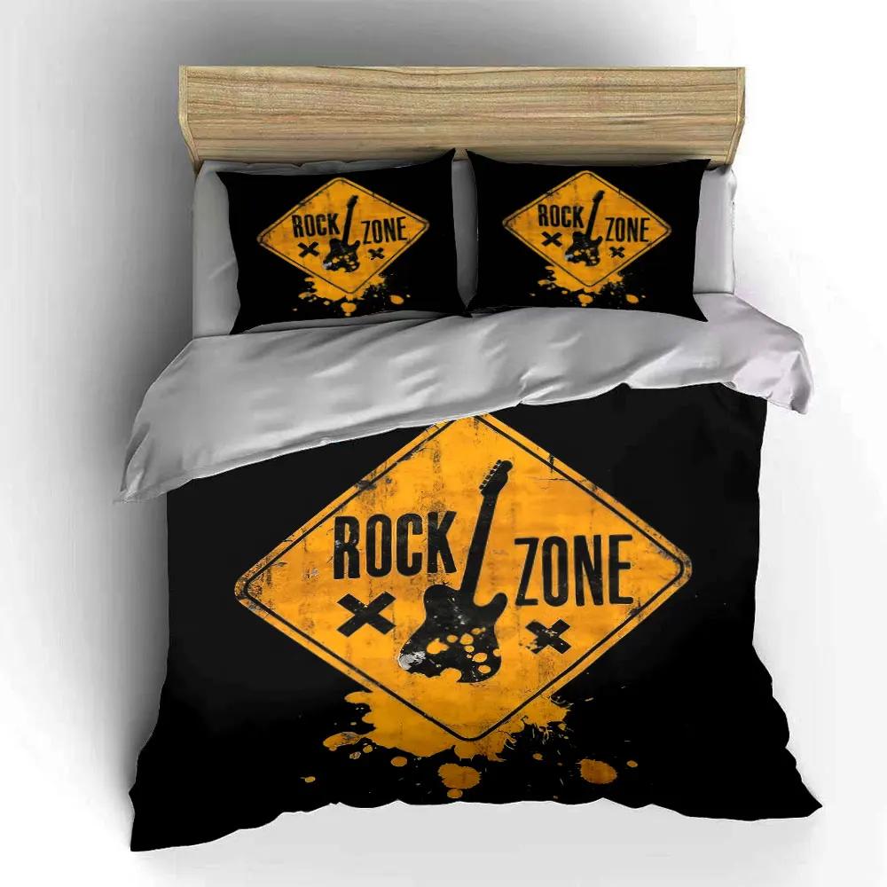 "Rock Music Room Decor Set" Soft Comfortable Duvet Cover Bedding Set Included 1*Duvet Cover & 2*Pillowcases Gift
