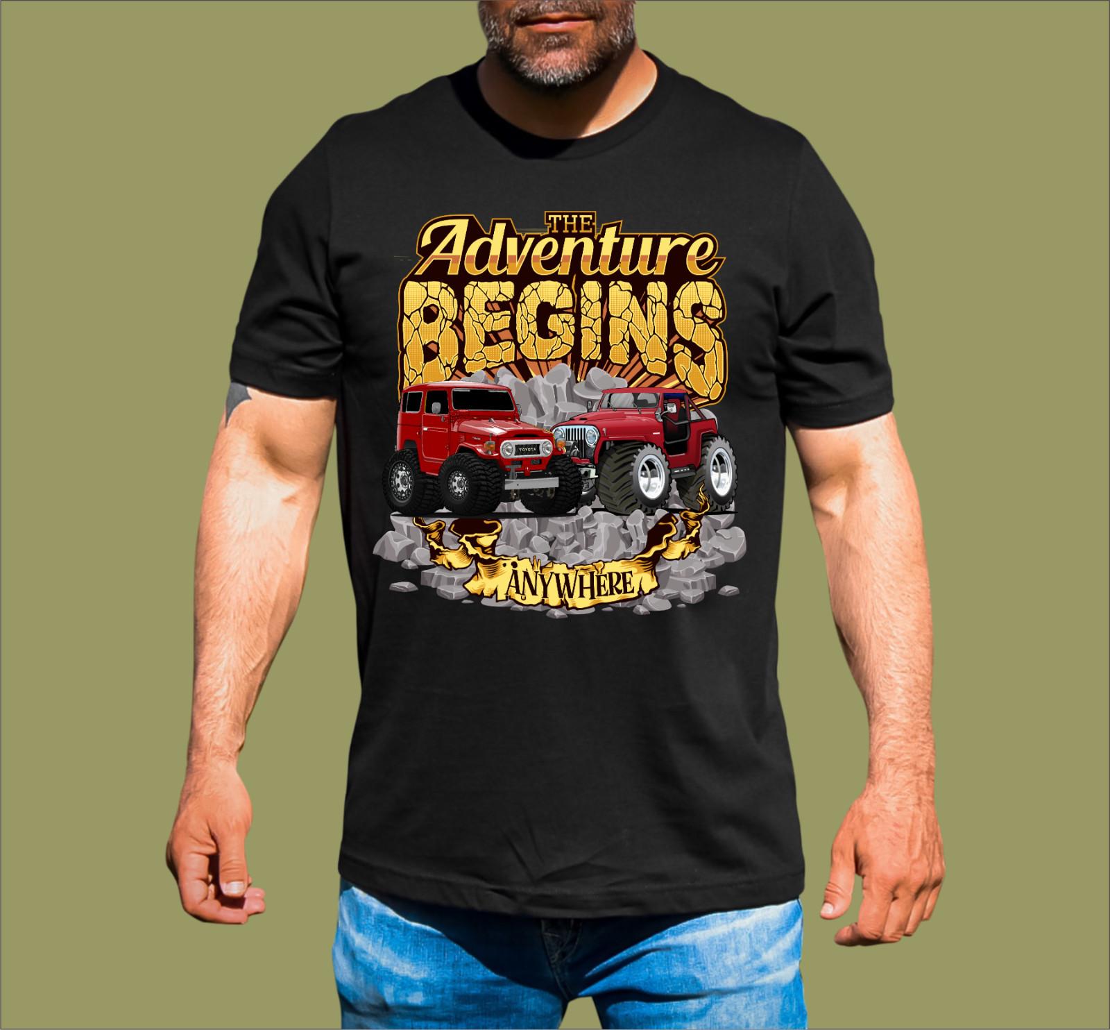 THE ADVENTURE BEGINS 4X4 T-SHIRT S