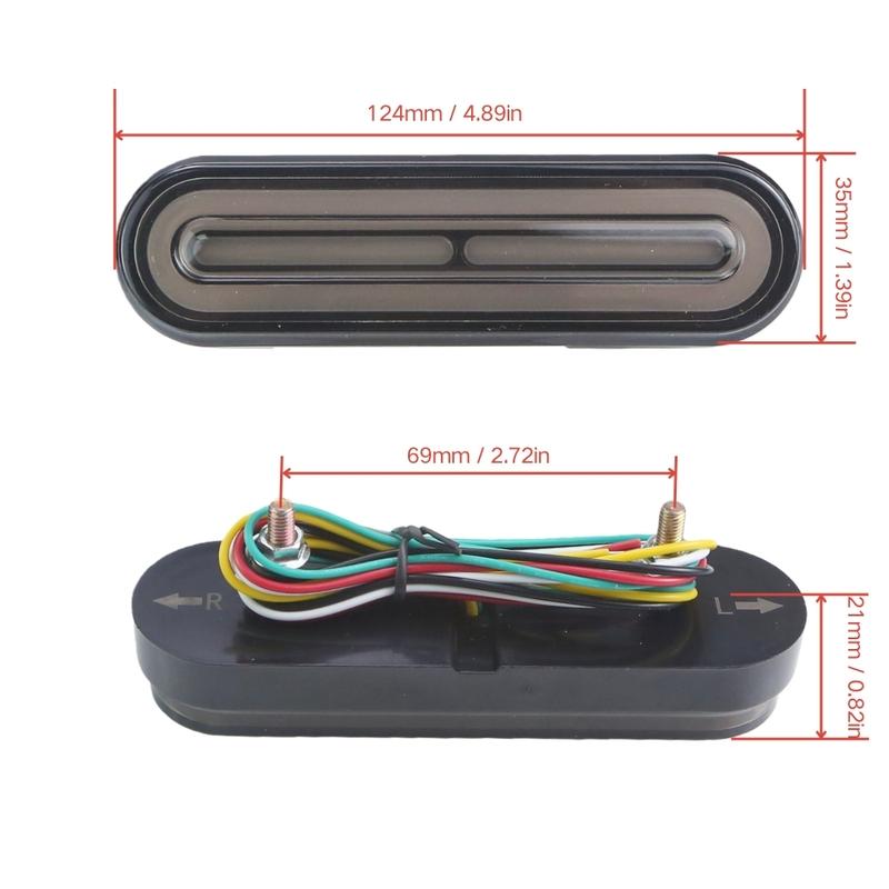 Motorcycle LED Tail Lights Red Yellow Rear Brake stop lamp with turn signal light DRL For Motorbike Dirt Pit bike ATV UTV
