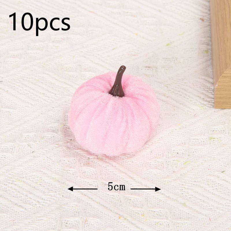 10Pcs Velvet Artificial Pumpkin Decor Desktop Pumpkin Ornament Autumn Fall Thanksgiving Harvest Festival Halloween Decoration