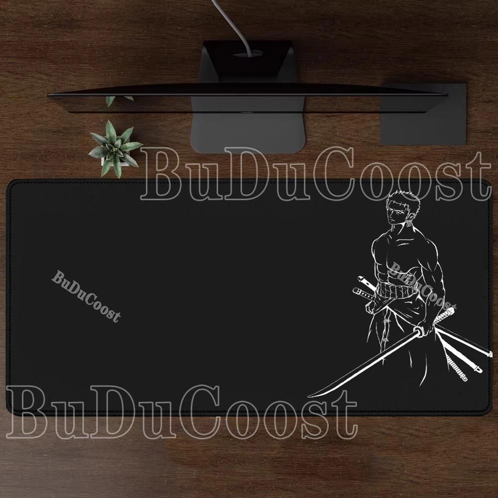 One Piece Roronoa Zoro Anime black and white Mouse Pad HD printing Gaming Mousepad PC Keyboard Carpet Office accessories DeskMat