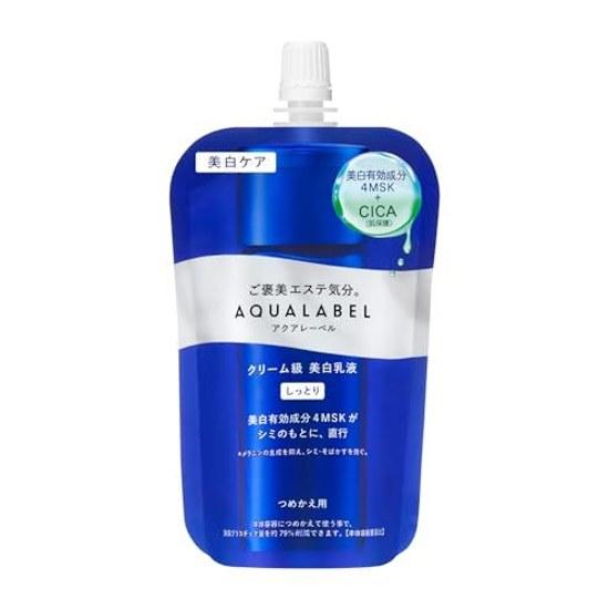Aqualabel Emulsion Treatment Milk Brightening Moisturizing Refill 110mL Quasi-drug CICA Glycyrrhizin 4MSK Whitening Care