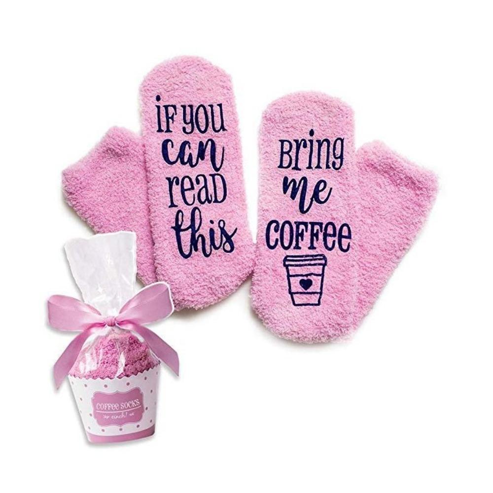 Luxury Fuzzy Wine Socks In Cupcake Gift Packaging Women Winter Fuzzy Plush Slipper Crew Socks Funny Accessory Present for Wife