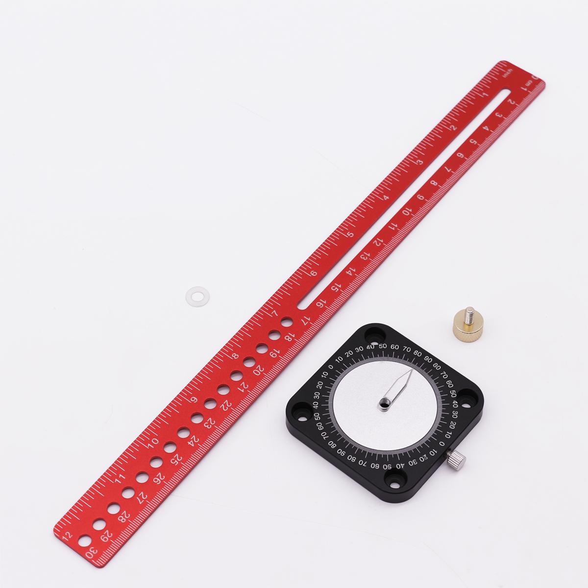 

2-in-1 Woodworking Compass Ruler with Scale, Circle Drawing & Angle Measuring Tool, Adjustable Multi-Angle Layout Scriber