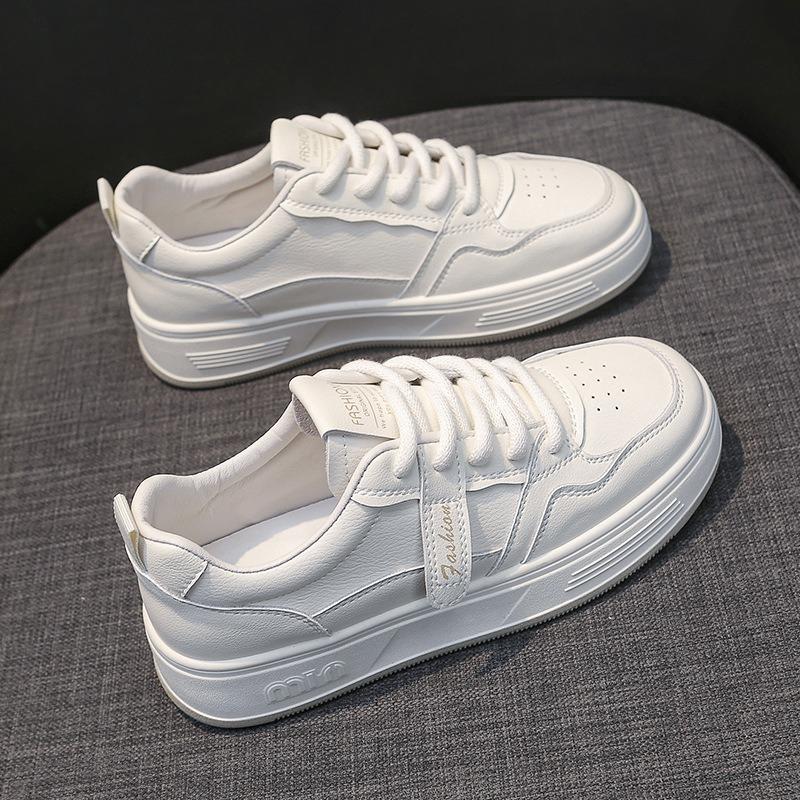 

Кожаные маленькие белые туфли женские универсальные весенние новые туфли на платформе повседневные женские спортивные туфли кеды мягкая подошва одинарные туфли 40