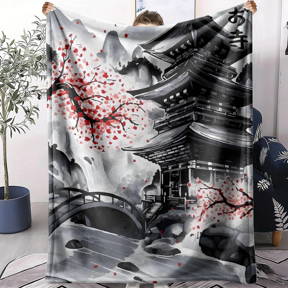 Japanische Bergdecke Weiche Flanell AC-Decke Leichte Sommer-Nickerchen-Decke Gemütliche Decke für Sofa Bett Reise Zuhause