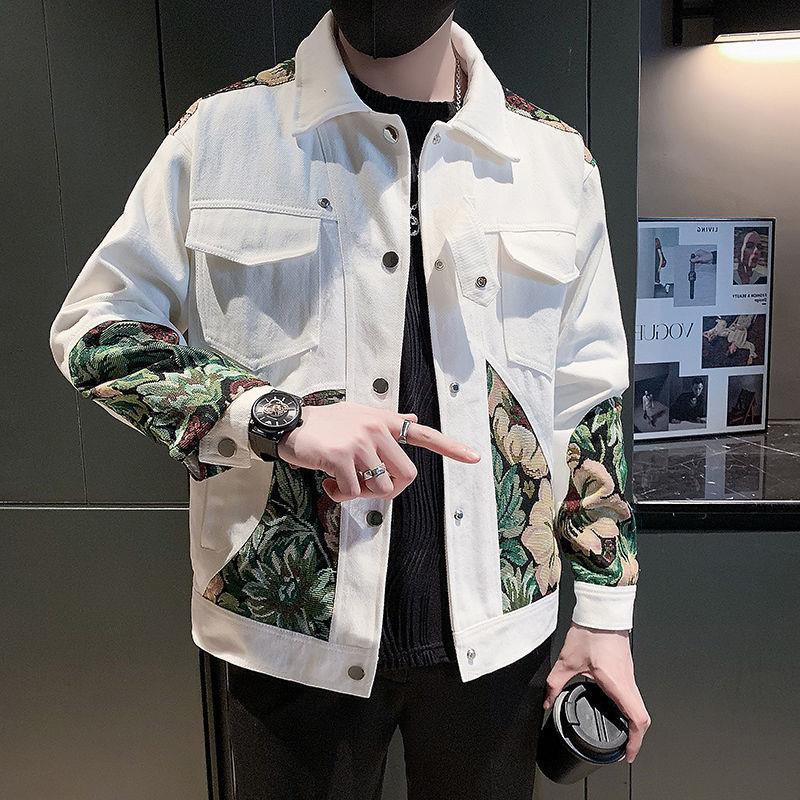 

Трендовый бренд Популярная куртка Мужская Высококачественная Верхняя одежда Новая Мужская одежда Интернет-знаменитость Красивая Рабочая куртка L белый