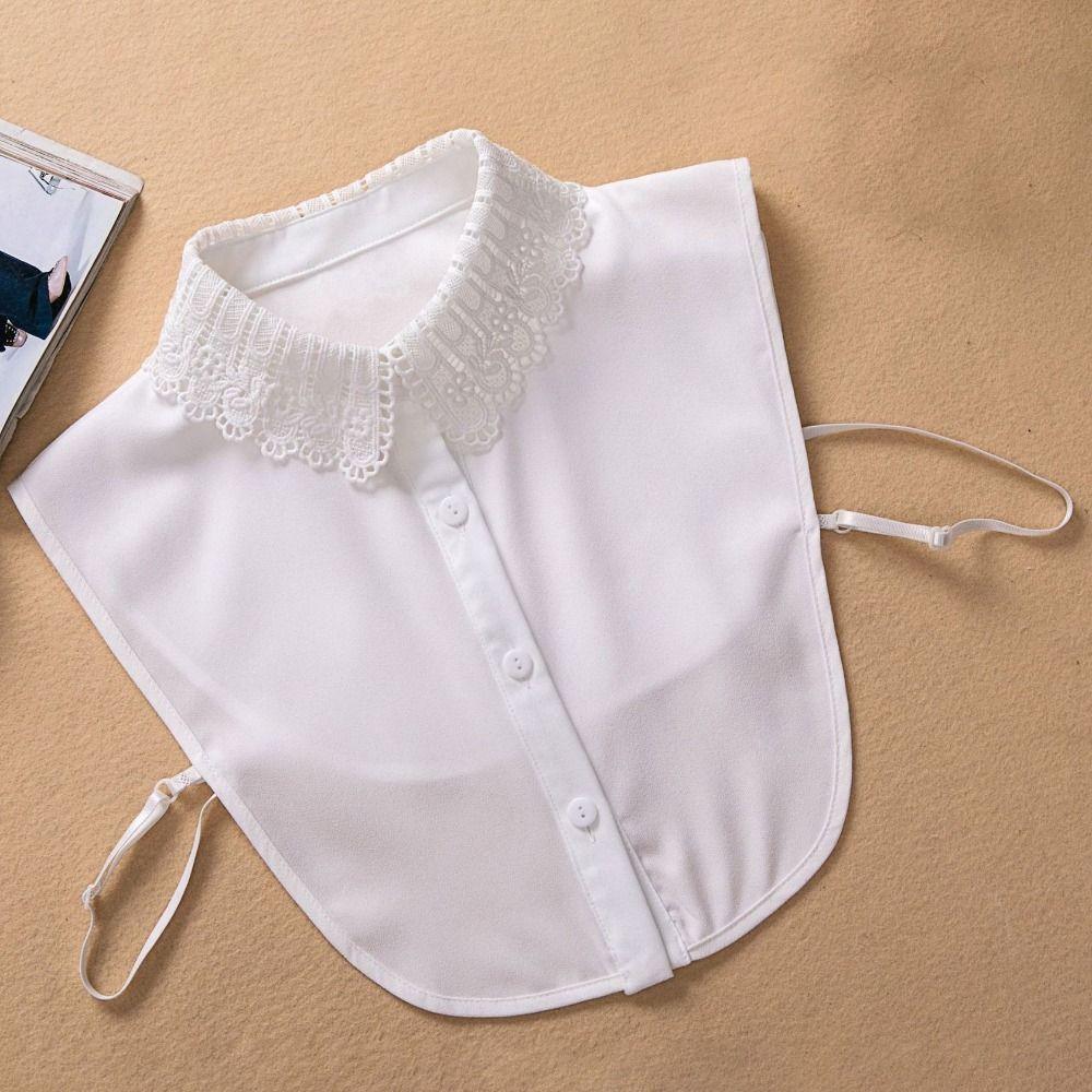Clothes Accessory Detachable Fake Collar Lace White Black Neckline Half Shirt Women Girls