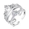 Neueste Sterling-Ton-Paarringe Modisch Stilvoll Krone Inlay Hochwertiger Zirkonstein Verstellbares Paar Liebesschmuck Geschenk Geschenk