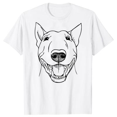 Funny English Bull Terrier Dog Cotton TShirts Animal Print Men Women Short Sleeve T Shirt Oversized Unisex Tees Tops Clothing