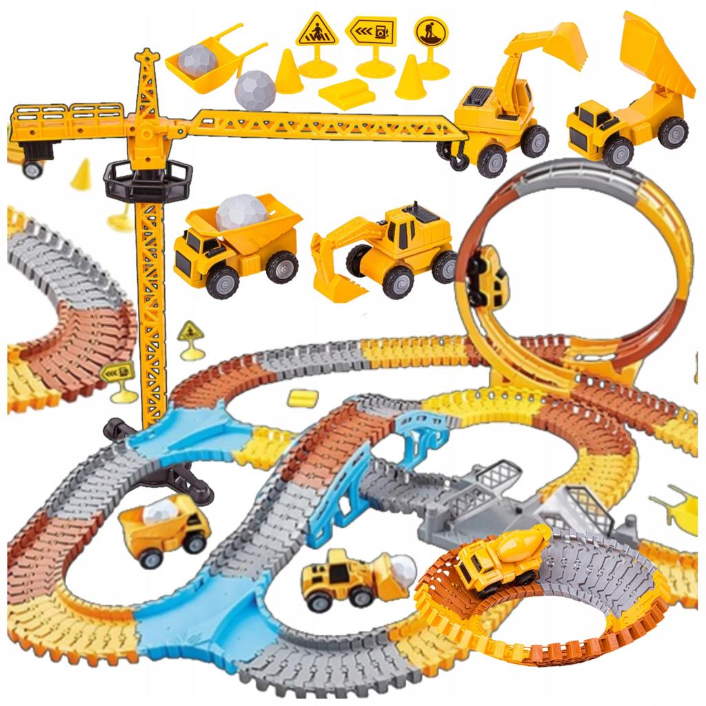 Mega XXL Elektrická Závodní Dráha Stavební Park Staveniště Sada 273 EL