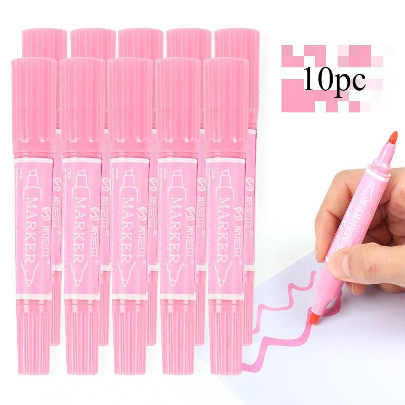 10pcs/set Twin Tip Colored Permanent Art Markers Pens Fine Point Waterproof Oily Black Ink Sketchbook Painting School Supplies