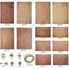 Vintage Stationary Paper and Envelopes Set - 24 Sheets Vintage Letter Papers, 12 Envelopes, 12 Retro Pendant, 12 Rope, Aged Stationery Letter Writing