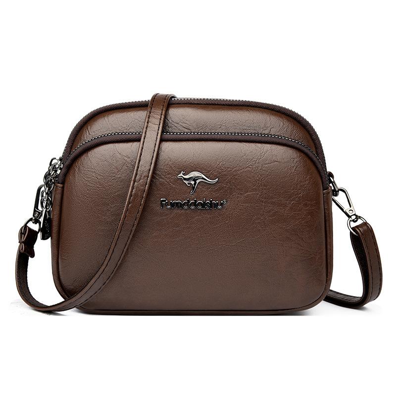 Enaxlad Crossbody-väska - Enkel och Avslappnad Stor Kapacitet Trelagers Damväska
