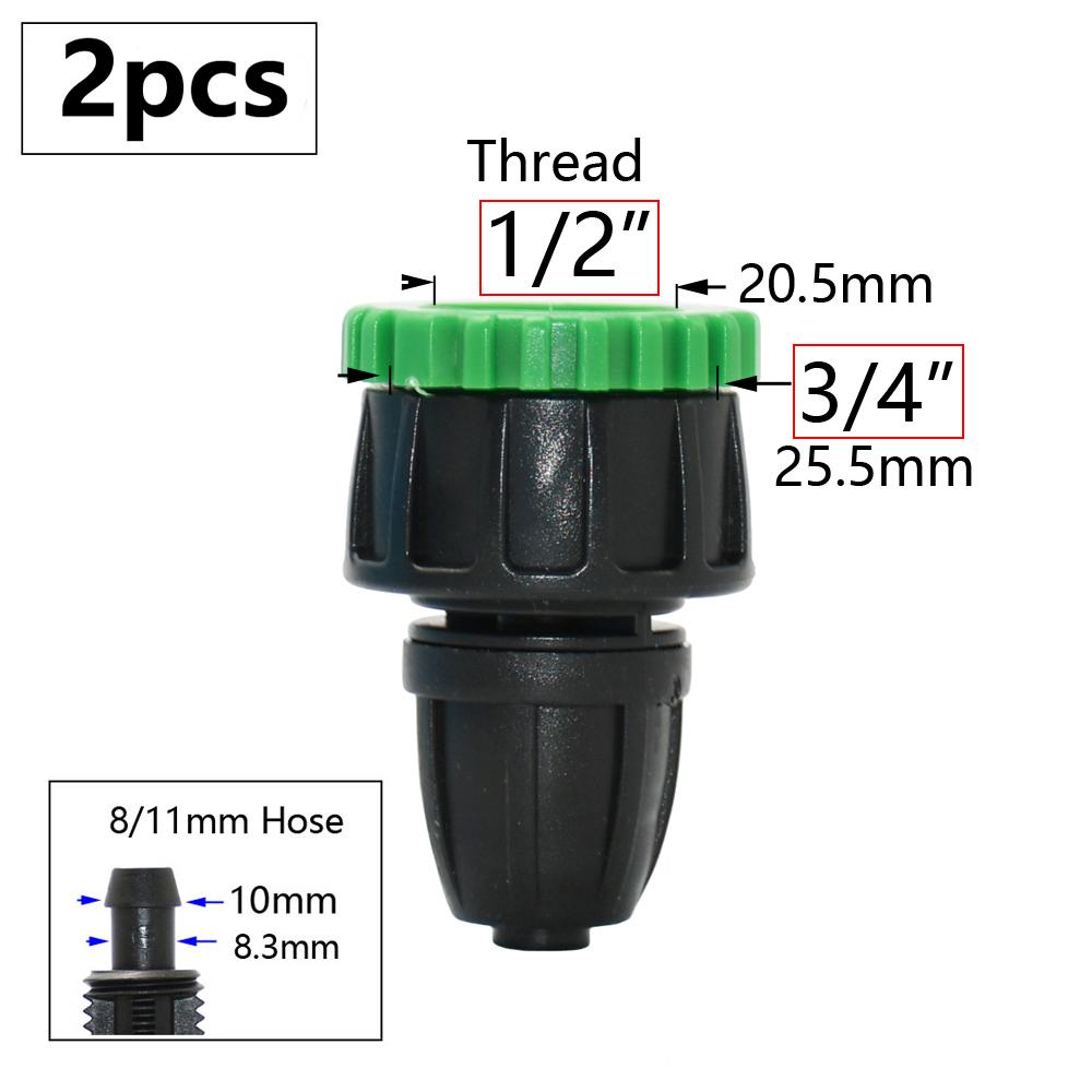 3/8" 8mm Garden Hose Connector 8/11 To 4/7 3/5mm Hose Reducer Water Splitter Tee Elbow End Plug Drip Irrigation System Fitting