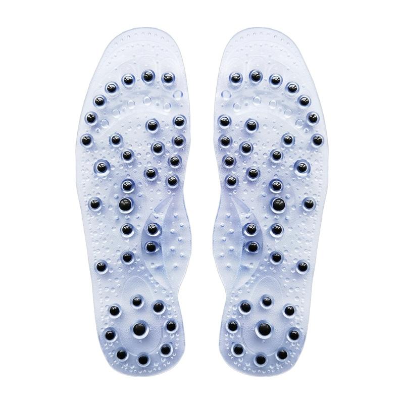 

Акупрессурные стельки для мужчин и женщин Снимают усталость и улучшают кровообращение Массажные магнитные стельки для обуви L прозрачный