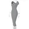 2026 Summer Trendy Women's One-Shoulder Ribbed Long Slim Fit Dress - European & American Style