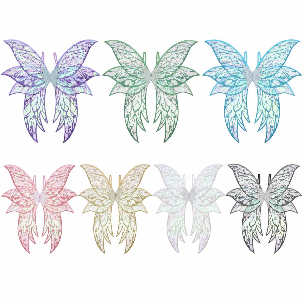 Iridescent Fairy Wings Layered Silhouette Angel Wings Dress Up Wings for Children and Adults