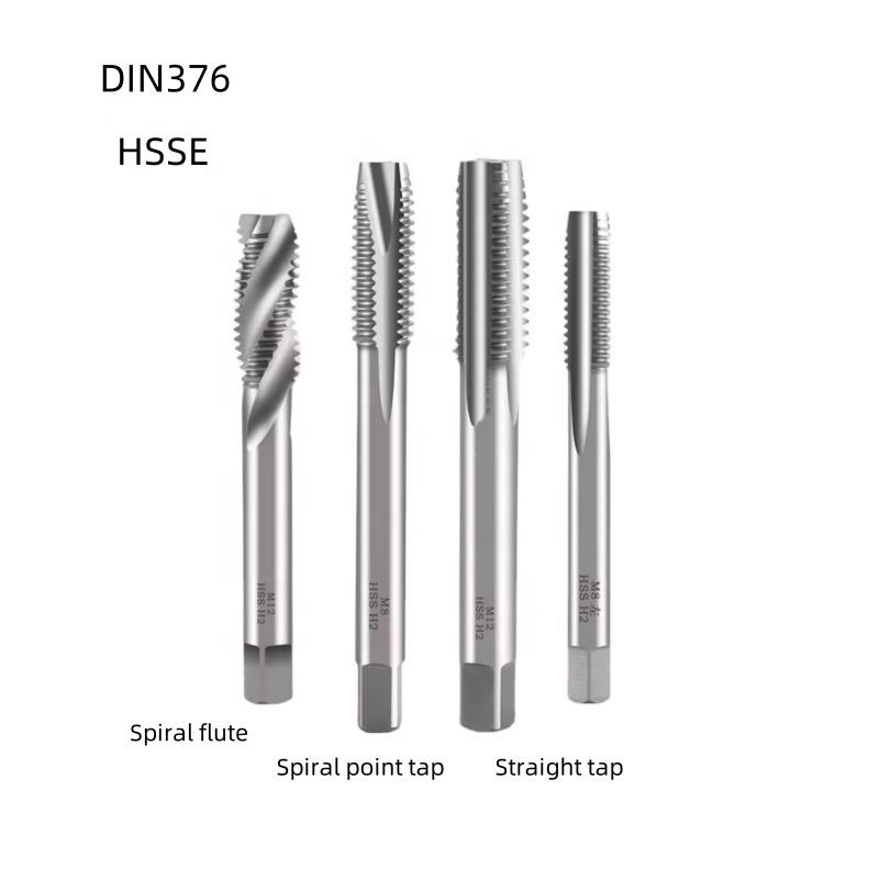 DIN376 HSSE Thread Tap M2-M30 Machine Tap Spiral Flute Straight Groove Spiral Point Tap Uncoated Threading Taps