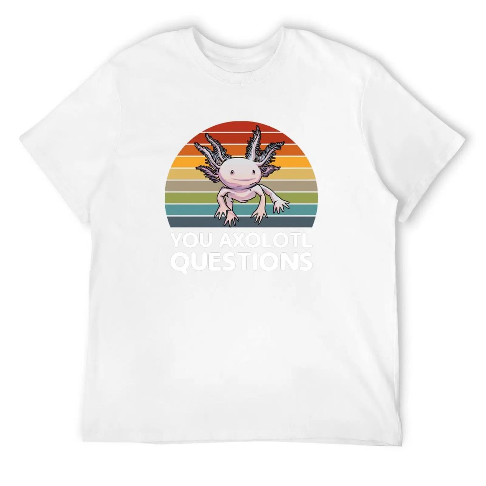 You Axolotl Questions Футболка Винтажная одежда Мужская одежда Эстетическая одежда Тяжелые футболки для мужчин S белый 1427₽