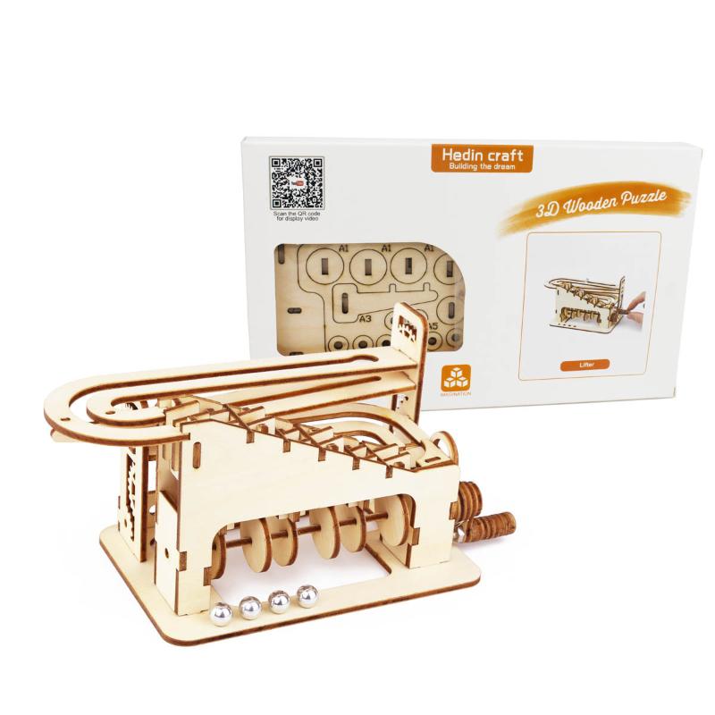 1 Juego Kits de Construcción de Modelos DIY con Puzzles Mecánicos Carrera en Espiral Puzzle 3D de Madera Juguete para Adultos y Adolescentes