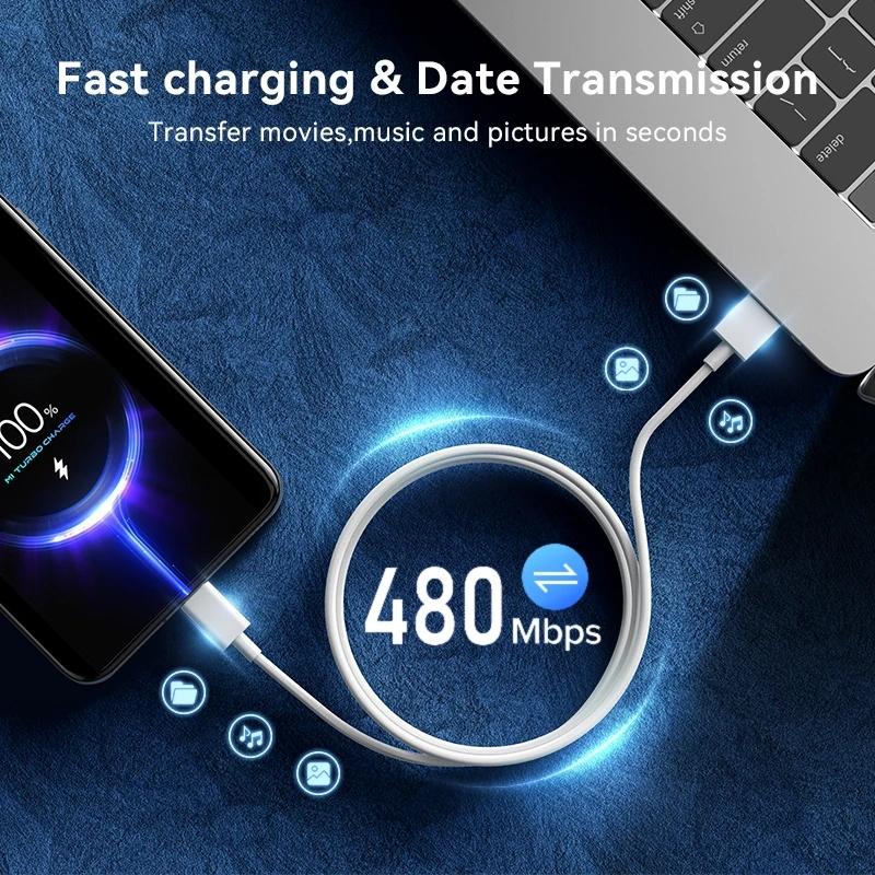 67W USB Fast Charger for Xiaomi 14 13 12 11 10 Ultra Redmi Note 12T 13 Pro Turbo Quick Charge Type C USB Charging Cable
