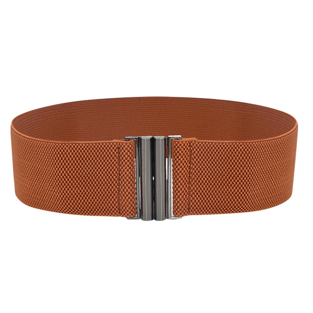Fashion Lady Wide Belts Women Wide Elastic Belt Buckle Waist Dress Stretch