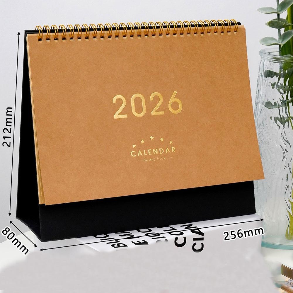 2026 Desktop-Papierkalender Jahresagenda-Organizer Schlichter Stil Planer Terminplaner Heim Büro