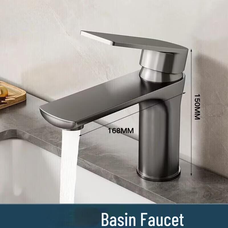 TLXT Brushed Stainless Steel Single Cold Basin Faucet