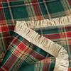 Christmas Slipcover Red Green Plaid Sofa Cover Non Slip Full Cover Fringe Retro Holiday Decor