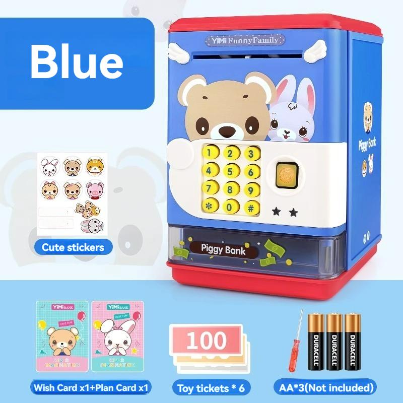 Sparschwein für Kinder, Geldautomatencode, Fingerabdruck-Entsperrung, Spardose mit Musikgeschichte, Sparschwein-Spielzeug für Kinder, Weihnachtsgeschenke für Jungen und Mädchen