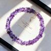 Handgefertigter langer Natur-Amethyst-Halsband-Choker