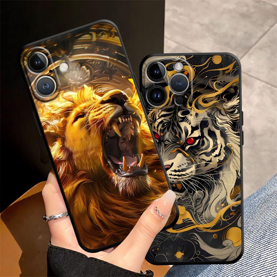 Cool Tiger Lion Case for Apple iPhone 17 Pro Max XR XS MAX 15 Pro 7 8 Air 12 13 16 14 11 Funda Phone Cover