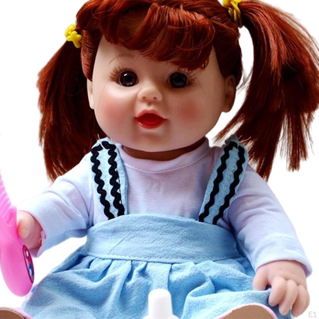 12 Zoll Prinzessinnen-Babys mit Kleid & Spiegelkamm, Silikon-Rollenspielzeug