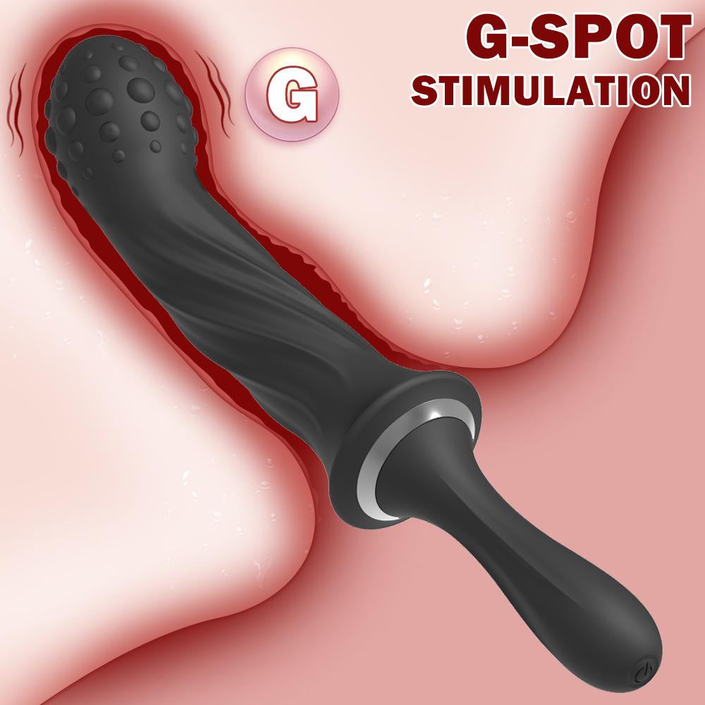 Handheld Dildo Vibrator Powerful G-spot Stimulator Butt Plug Clitoral Massager Vibrating Anal Plug Adult Sex Toys for Couple