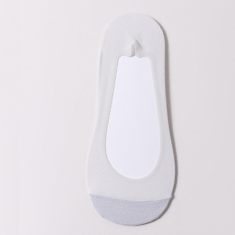 1/2 Pairs Women Summer Mesh Breathable Cotton No Show Socks with Anti-slip Grip Casual Thin Hollow Short Invisible Low-cut Socks