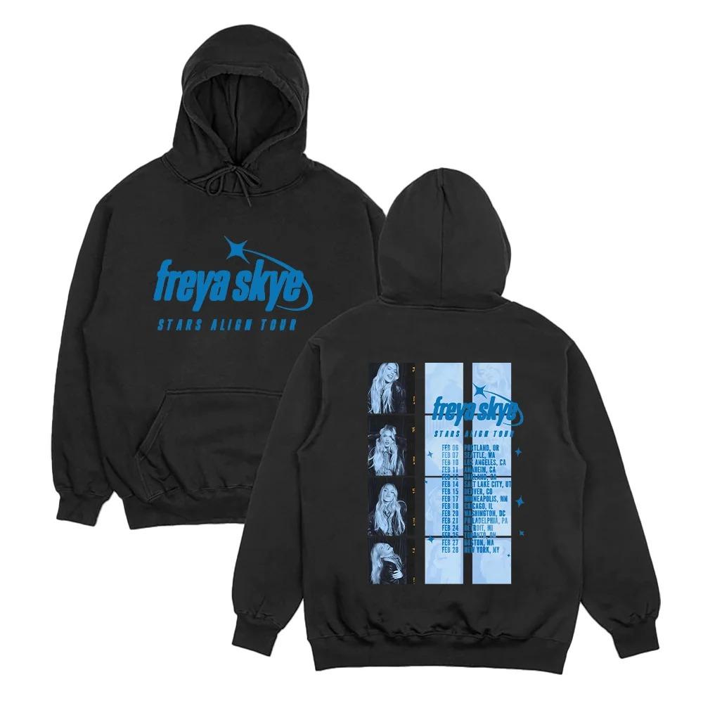 Freya Skye Bedruckter Hoodie Herren Damen Herbst Winter Fleece Warm Übergroß Streetwear Y2k Hip Hop Pullover Trainingsanzug Damen Herren Kleidung