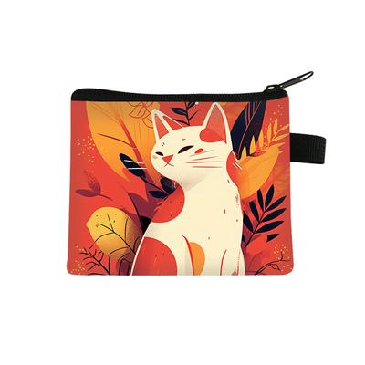 Münzgeldbörse mit Cartoon-Motiv, Katze, Clutch, Reißverschluss, Schlüsseltasche, Geldbeutel, Geldbörsen, Damen und Herren, kleine Geldbörse für Kinder, Geschenk