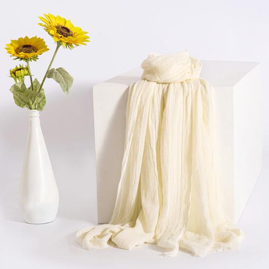 Women Scarf Shawl Solid Color Soft Fabric Scarf Thin Breathable Shawl Versatile Winter Outdoor Accessory