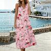 Sleeveless U Neck Floral Print Maxi Dress with Pockets and Side Slit for Women Casual Dresses for Women Summer Dresses for Women Sundresses for Women