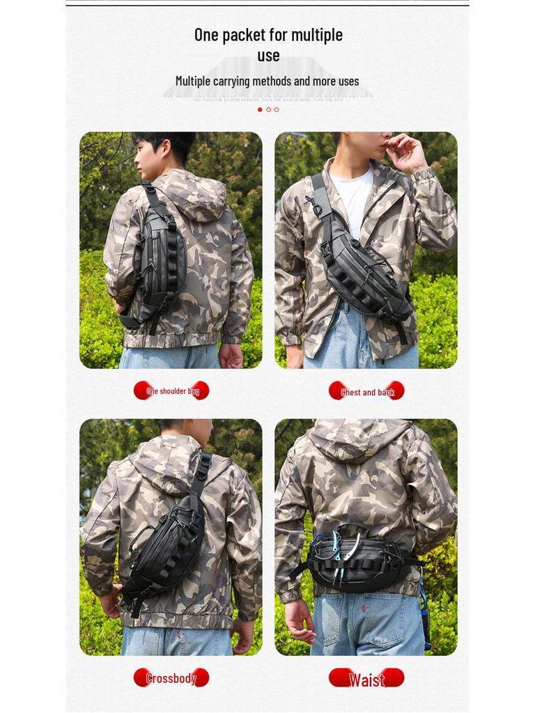 Men's Multi-Functional Outdoor Hiking Chest and Waist Bag - Fitness Sports Crossbody
